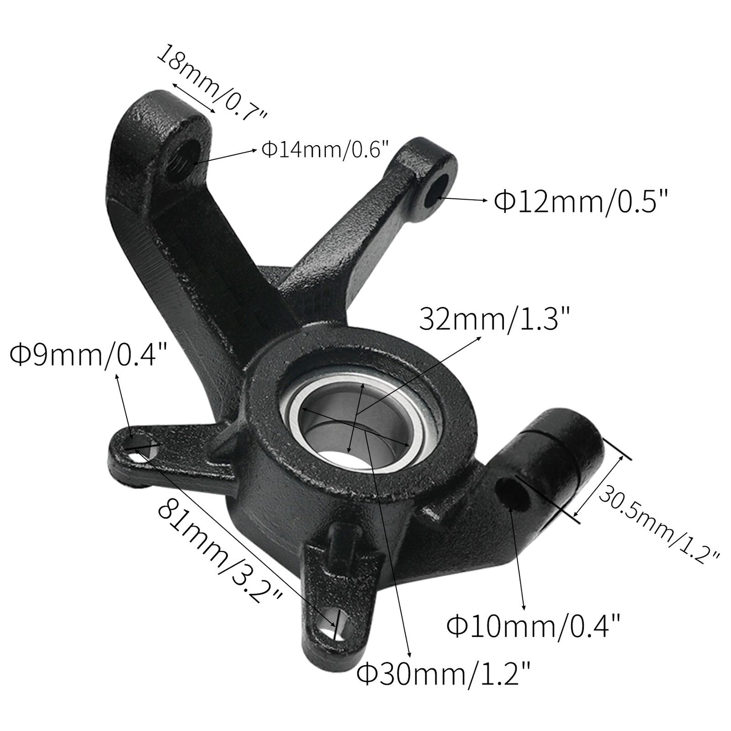 Front-wheel drive steering joint spindle suitable for DIY 4WD go-karts, all-terrain vehicles, and four-wheeled vehicles.