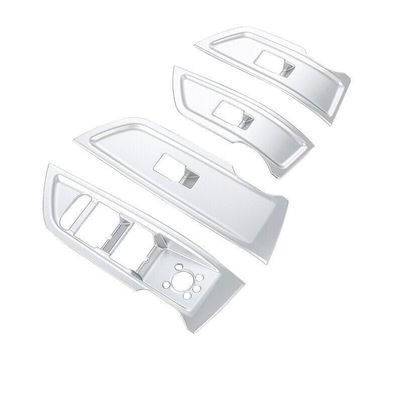 for Audi Q5 2018-2024 ABS Matte Silver Inner Window Lift Panel Switch Cover Trim