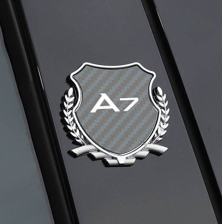 Metal stickers, badges, and decals for Audi for A5 side fenders - Black - 2-piece set