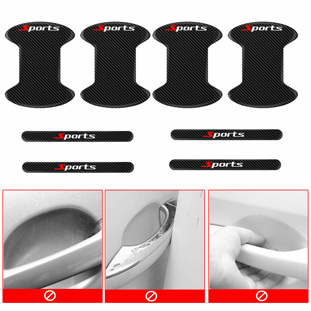 8pcs Black Car Door Handle Bowl Sticker Anti-Scratch Protector Cover Accessories