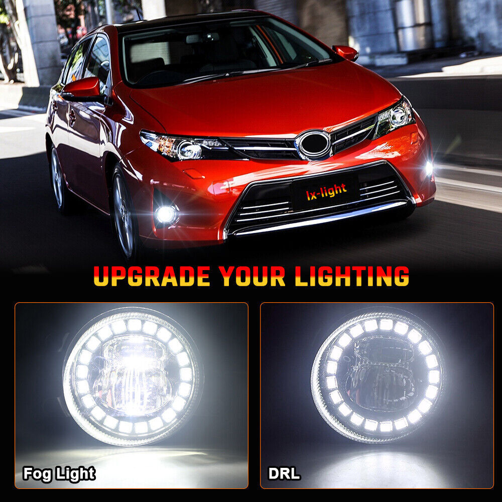 for Toyota Tacoma 4Runner Tundra RAV4 2012-2021 Halo LED Fog Lights Driving Lamp