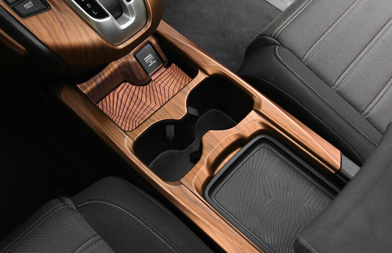Console Gear Shift Water Cup Panel Trim for Honda CR-V 17-2022 Matte Peach Wood
