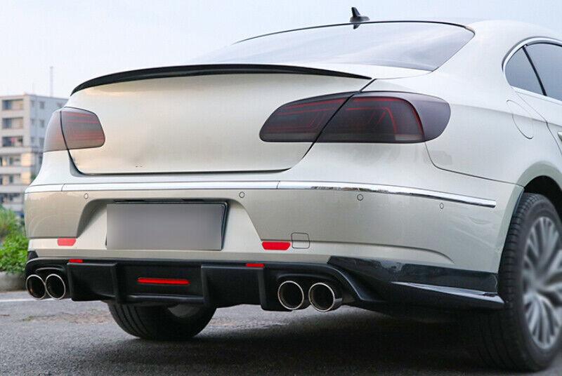 ABS Carbon Fiber Rear Bumper Lip for Volkswagen CC 2012-17 Chin Spoiler Splitter