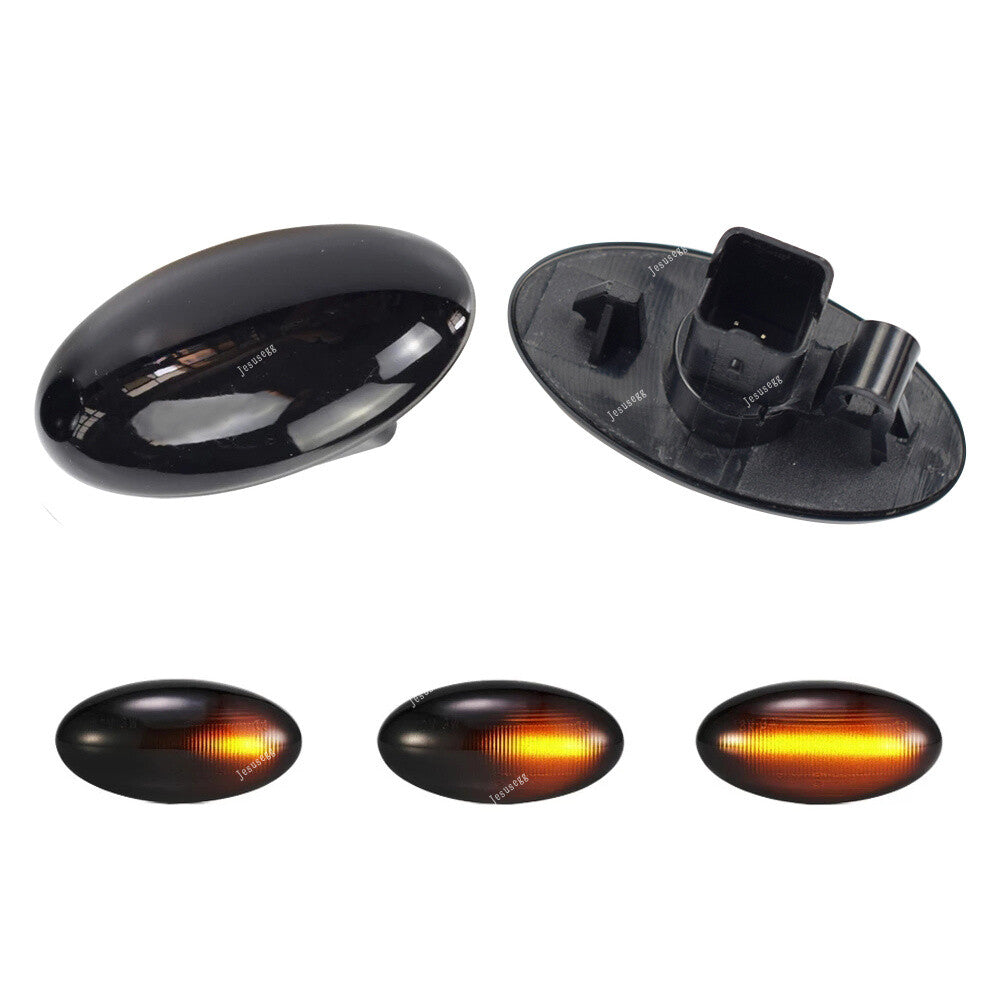 2Pcs LED Dynamic Sequential Side Marker Light Black for Peugeot 107 108 for Citroen