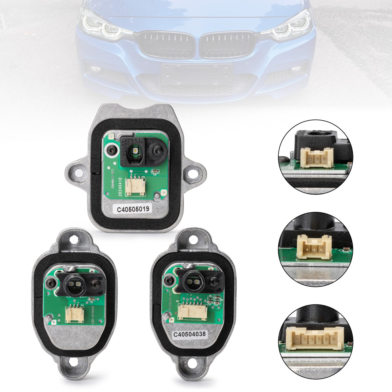 3x 63117419615 LED Headlight LED Module Set for BMW 320i 328i 330i F30 2015-2019