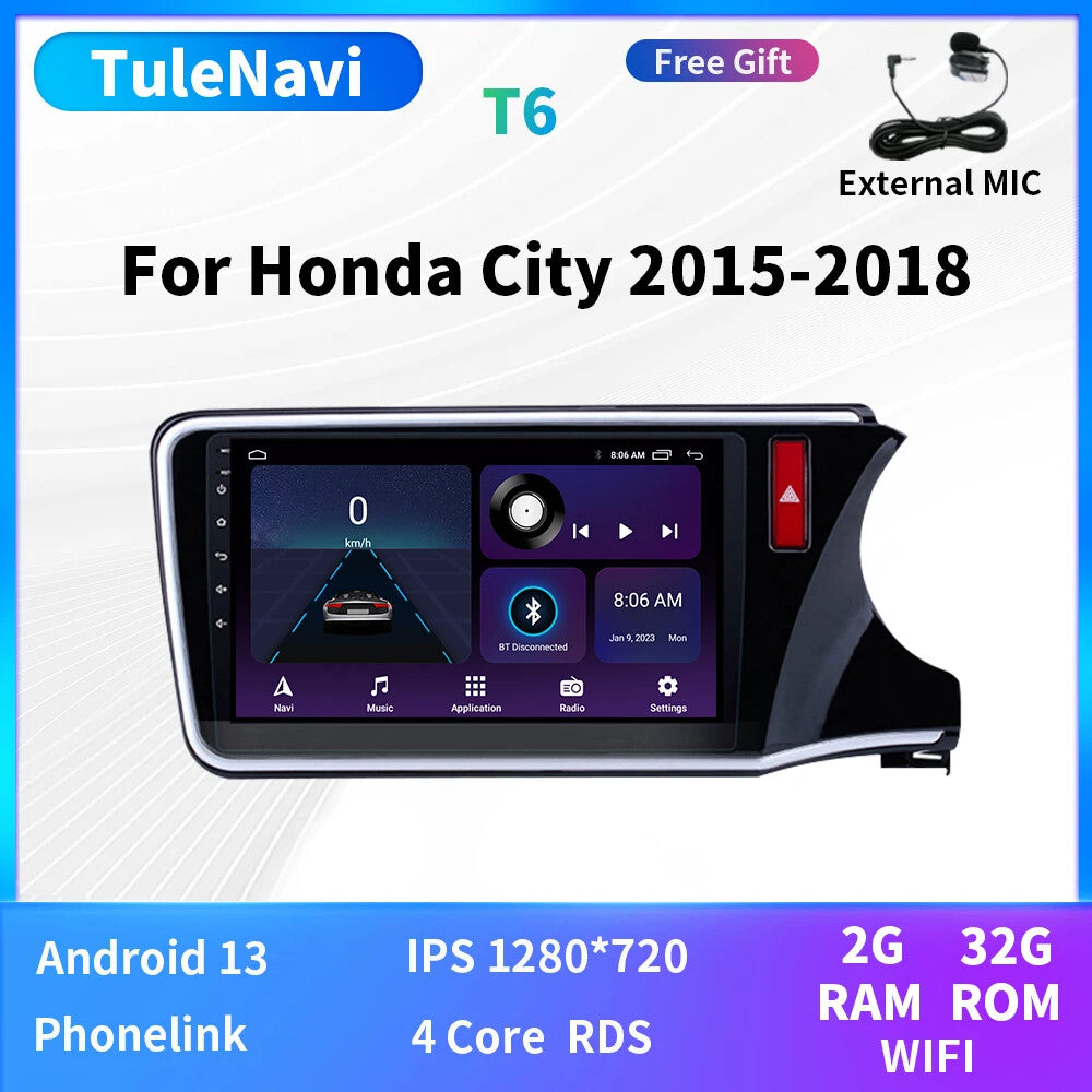 Android for Honda City 2015-2018 GPS Multimedia CarPlay Car Radio Player Screen