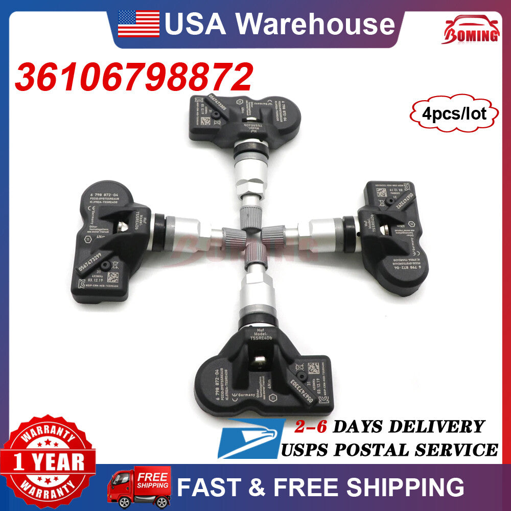 4X New TPMS Tire Pressure Sensor 36106798872 for BMW F30 328i 335i for MINI R57