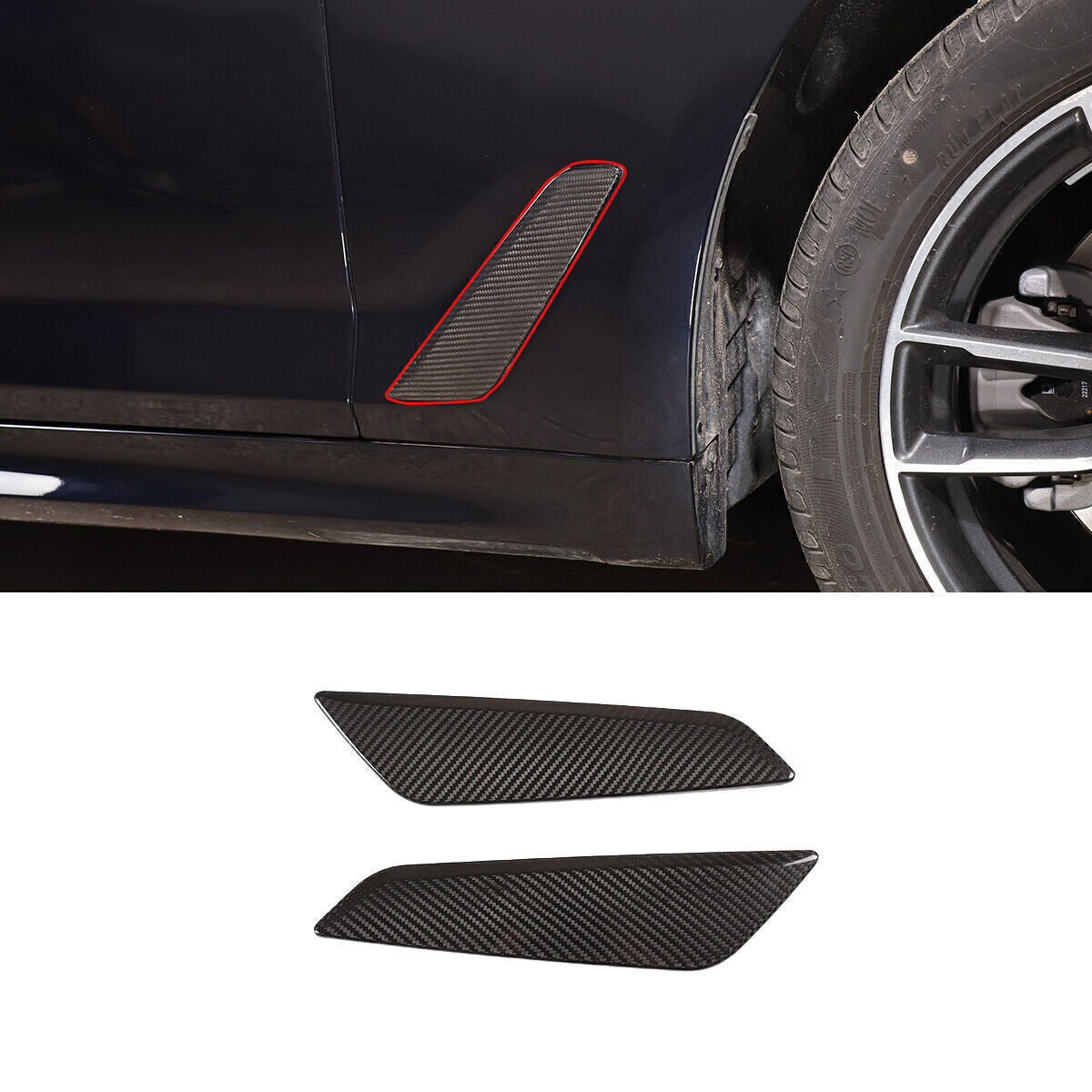 for BMW 5 Series G30 2018-23 Real Carbon Fiber Side Fender Air Vent Outlet Cover