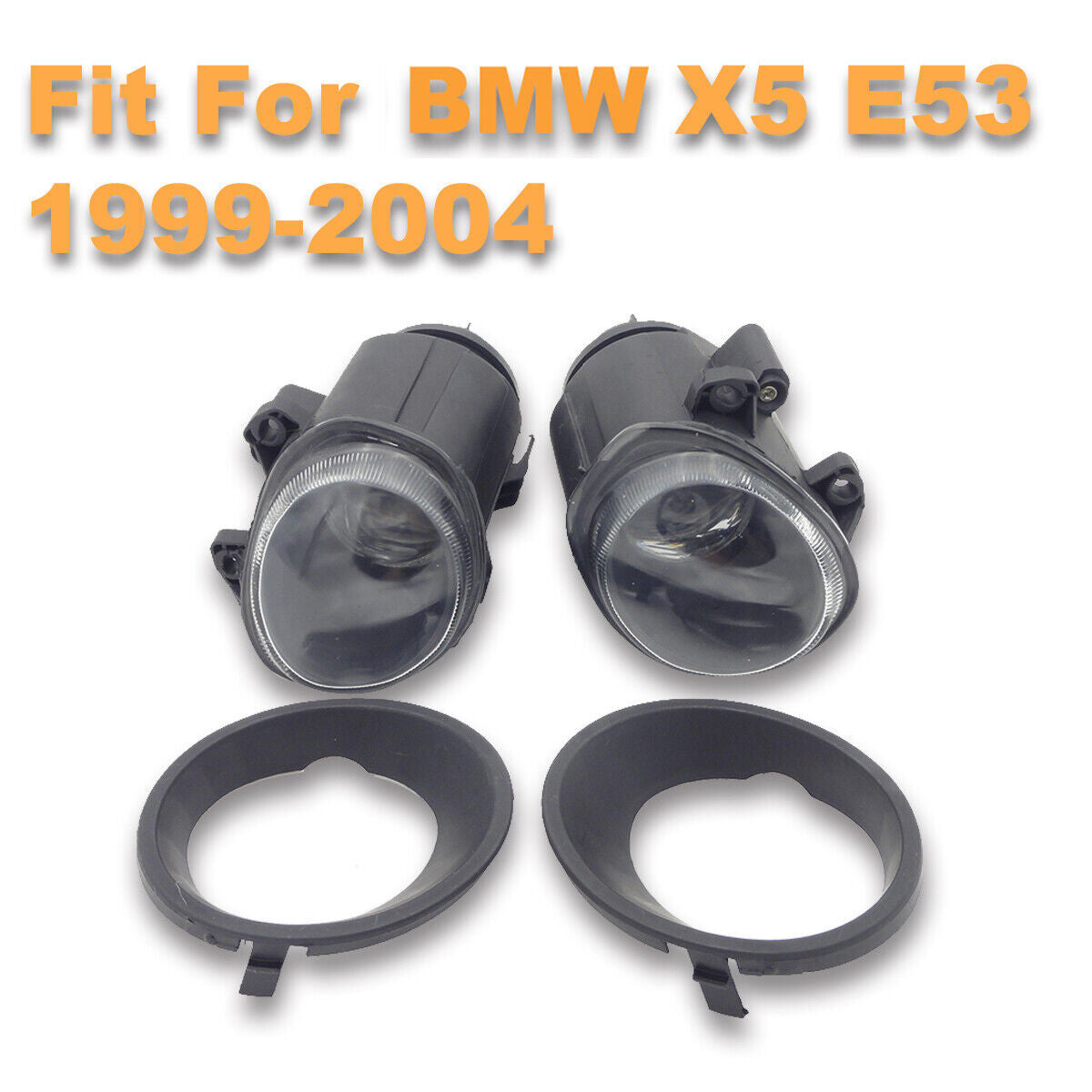 CLEAR BUMPER DRIVING FOG LIGHTS LAMP W/COVER BEZEL Fit for BMW E53 X5 1999-2004