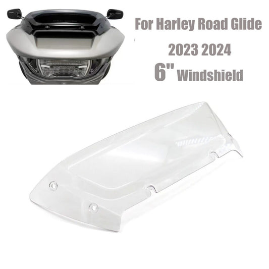 Clear 6'' Wave Windscreen Windshield for Harley Road Glide FLTRX CVO/SE FLTRXSE