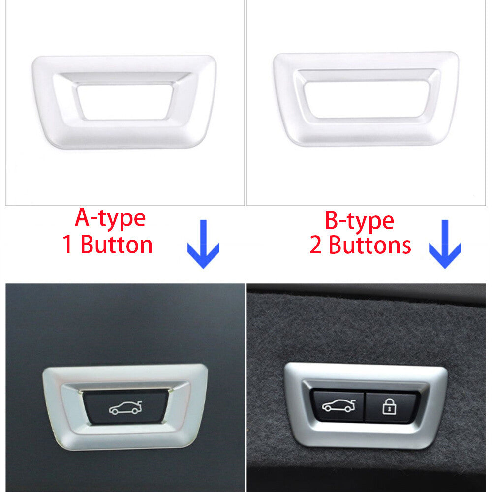 Silver ABS Tailgate 2 Button Trim for BMW 5 6 7 Series X3 X4 X5 X6 G30 G32 2018+