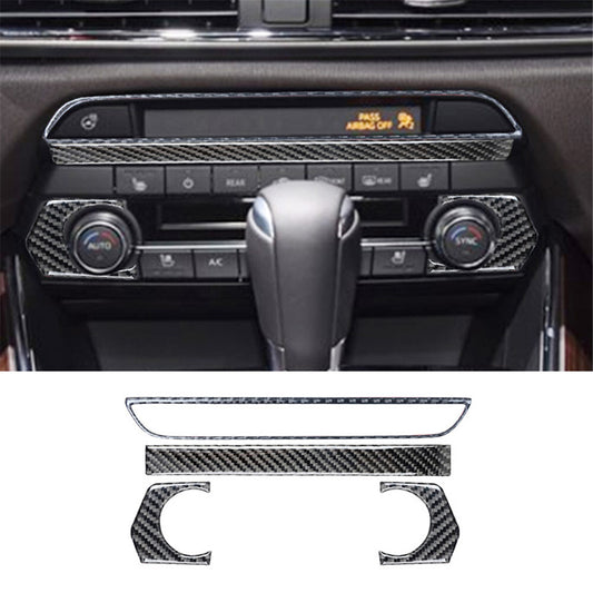 4Pcs Carbon Fiber Air Conditioner Controller Cover Trim for Mazda CX-9 2016-2022