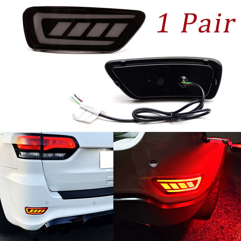 2-piece LED rear bumper reflector lights for Jeep WK2 Grand Cherokee
