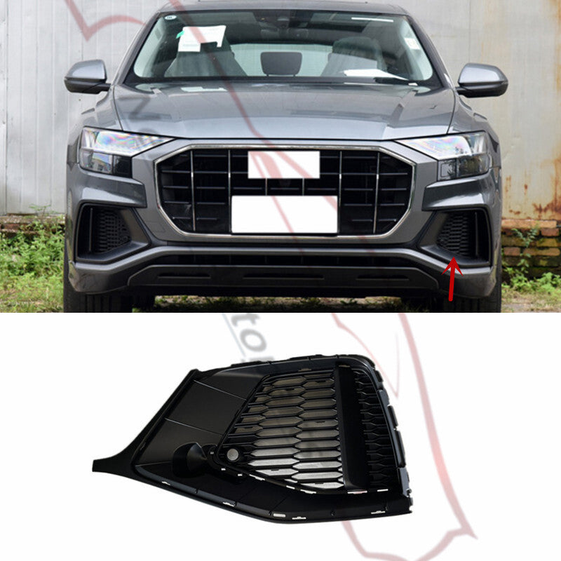 for Audi Q8 2019-2023 Replace Left Side Front Bumper Fog Lamp Grille Cover Black