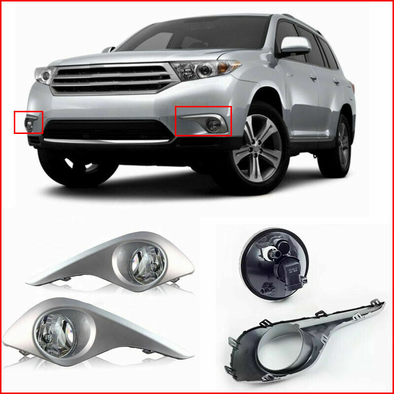 for Toyota Highlander 2011-2013 Bumper Clear Fog Light Lamp Driving Lights Lamp