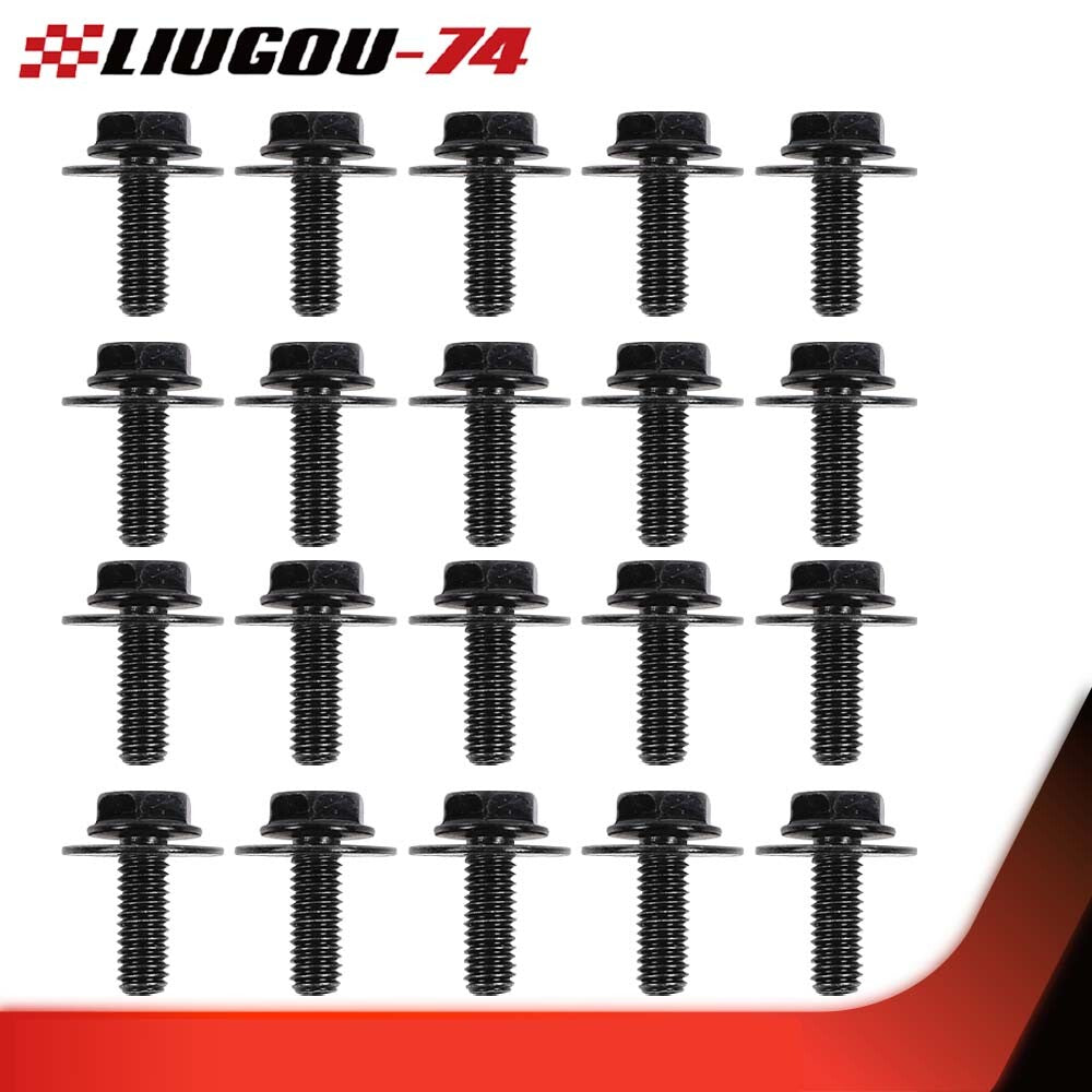 Suitable for body bolts, SCREW FASTENER FENDER M6-1.0X 16mm long - 10mm HEX - 17mm, brand new for washing machines.