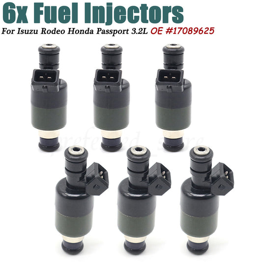 6Pcs Fuel Injectors Fit for Isuzu Rodeo for Honda Passport 3.2L 1992-1995 17089625