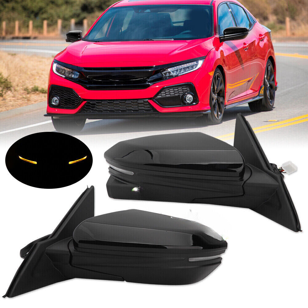 for Honda for Civic 16-20 Side View Mirror with Camera Heated Power Turn Signal Lamp