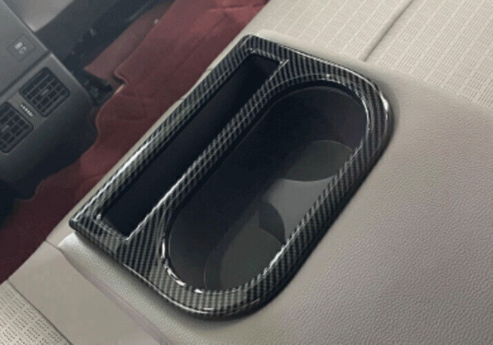 for Toyota BZ4X 23-2024 Carbon Fiber Style Inner Rear Water Cup Cover Frame Trim
