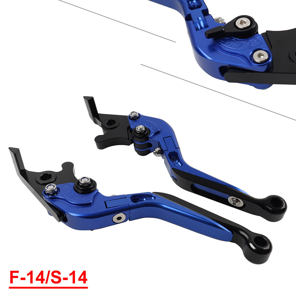 CNC FoldingExtendable Brake Clutch Levers for Suzuki DL1000/V-STROM GSX1400 Blue