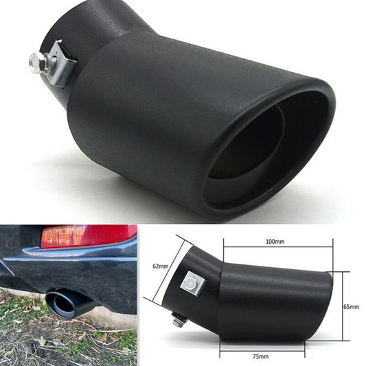Black Car Exhaust Muffler Tip Stainless Steel Pipe Modified Rear Tail Throat