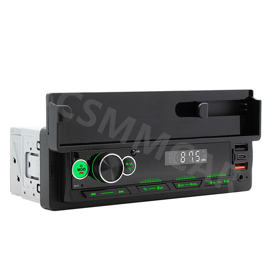 1 DIN Car Stereo Radio MP3 Player Bluetooth In Dash Audio USB/AUX W/Phone Holder