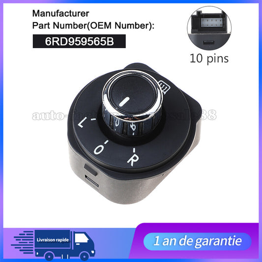 Commutateur Bouton de r¨¦glage r¨¦troviseurs r¨¦tro pour for Volkswagen POLO 6R Neuf