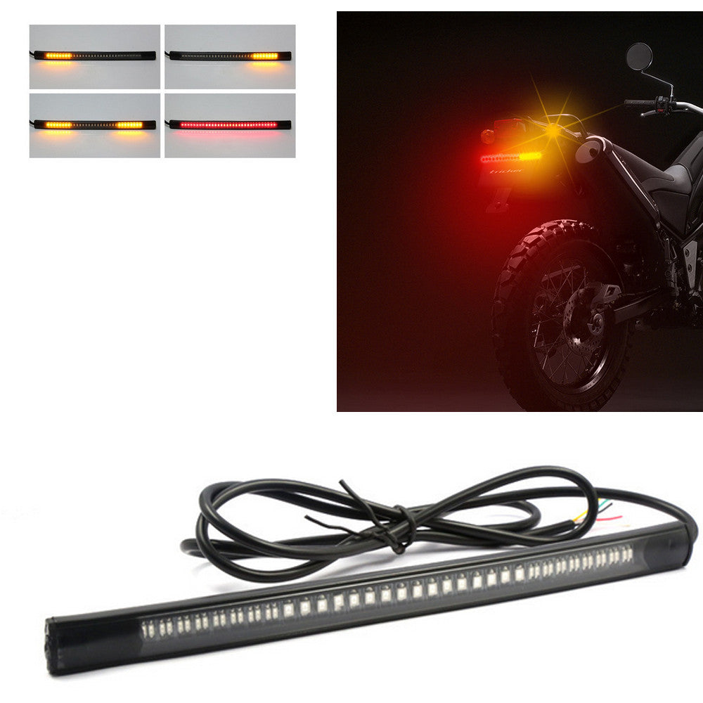 8Motorcycle 48 LED Integrated Brake Stop Turn Signal Tail Light Strip Universal