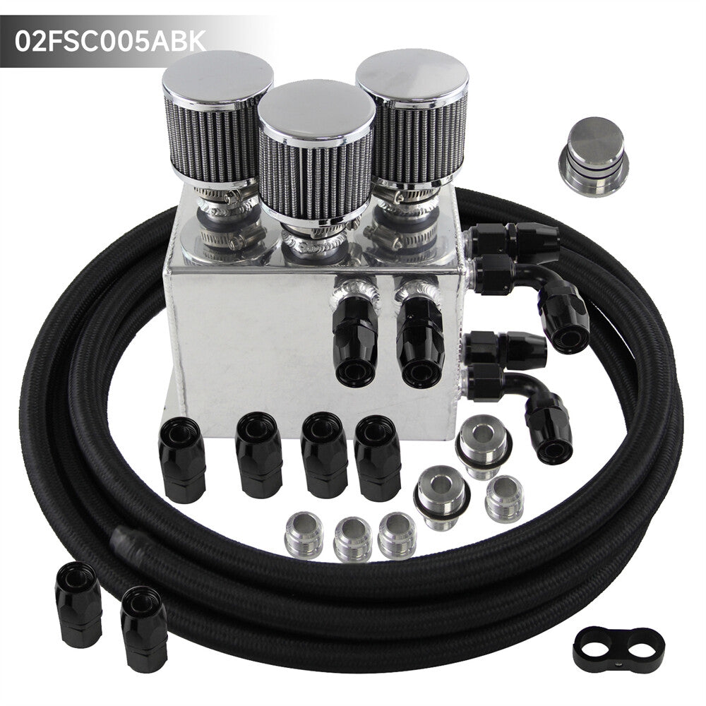 Power Driven Oil Catch Can / Breather Tank Race Hose Kit for Honda for Acura B16 B18
