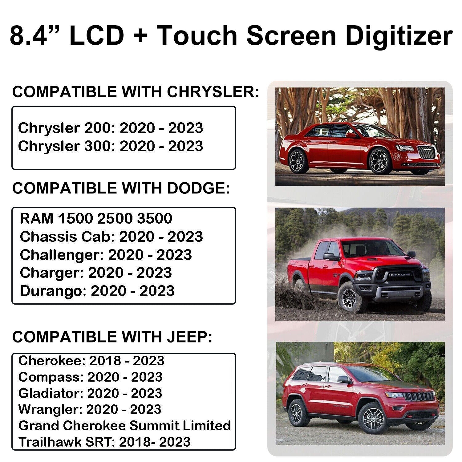 Touch Screen for 8.4 2018-2022 for Jeep Grand Cherokee Car Navi Display TDO-XGA084
