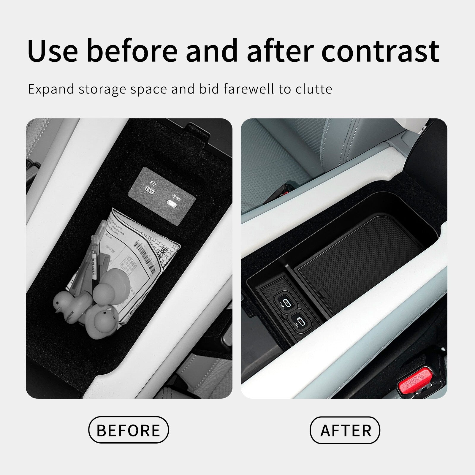 for Polestar 4 2023 2024 Center Console Armrest Storage Box Car Tray