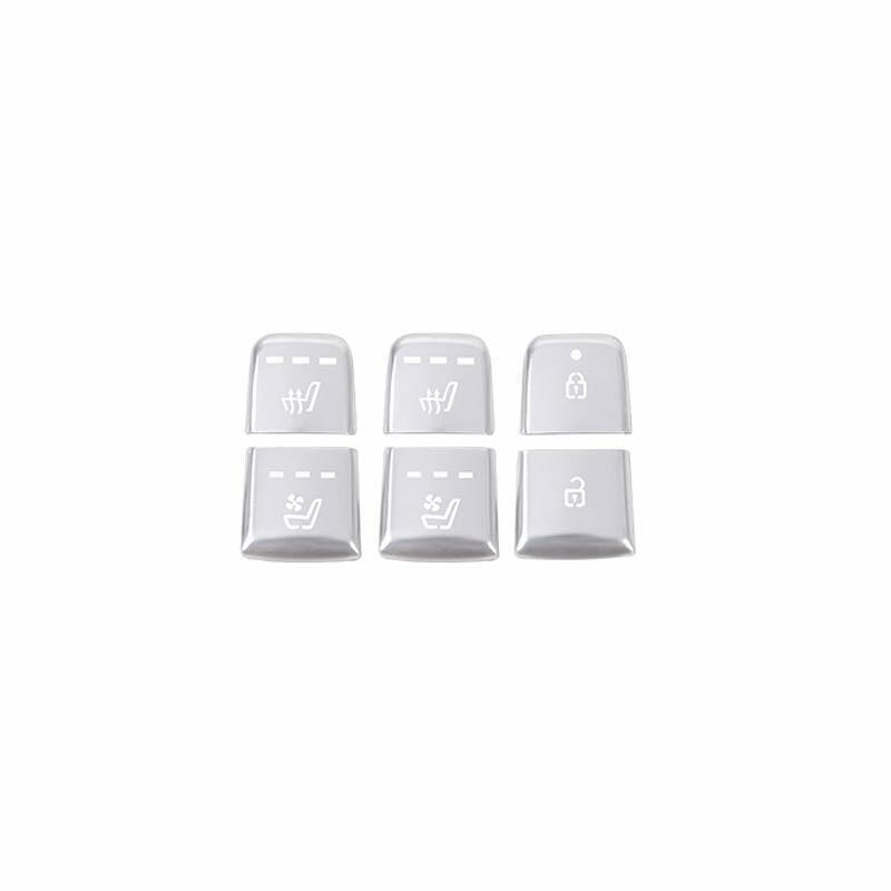 for Seat Door Lock Button Sticker Decor for Kia Carnival 22-2024 Silver Aluminum