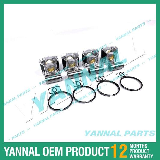 3-piece piston with piston rings + 0.5 mm for Mitsubishi K3E engine (extra-large size)