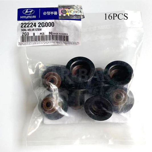 16pcs 222242G000 Valve Stem Oil Seals For 06-17 for Hyundai for Kia 1.6L 1.8L 2.0L 2.4L