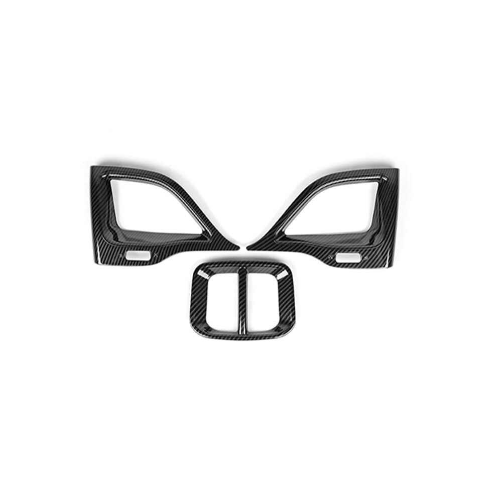 for Jeep Cherokee 2019+ Dashboard Side Rear Air Vent Outlet Cover ABS Carbon¡Á3