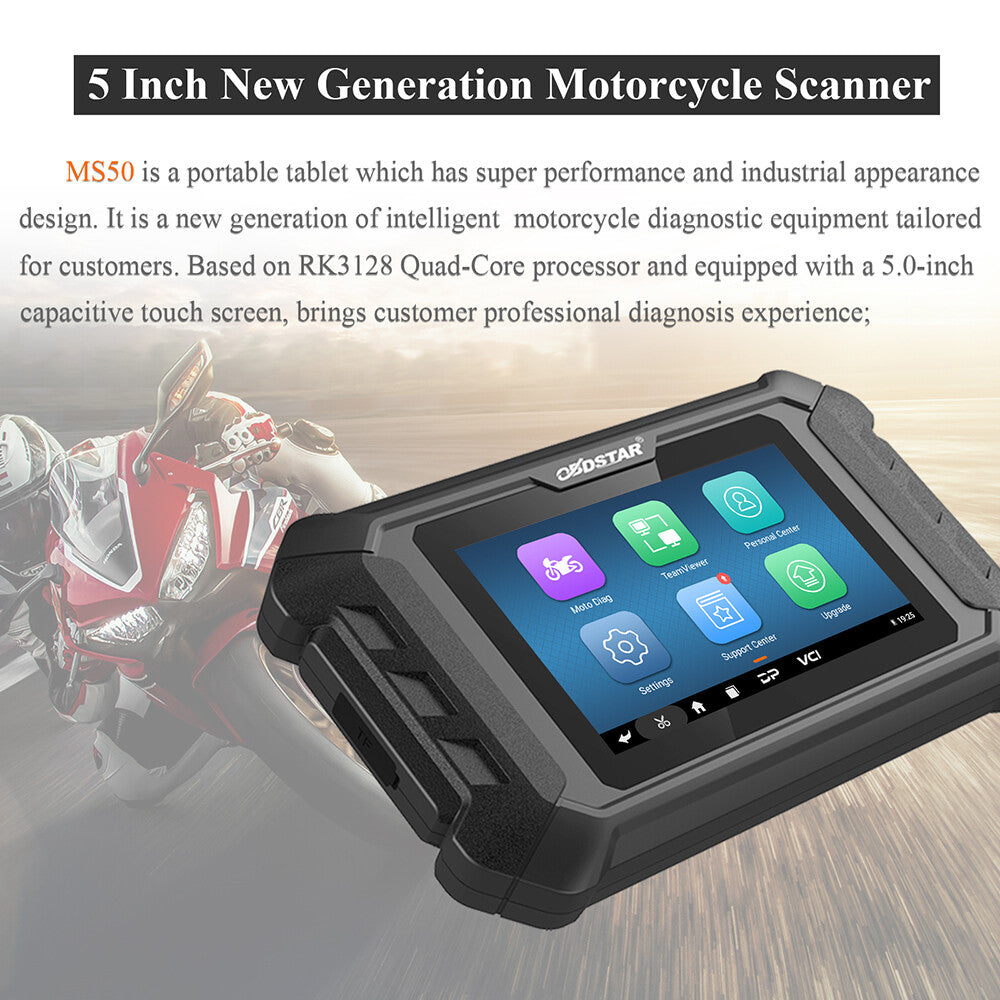 OBDSTAR MS50 Motorcycle Scanner Diagnostic Tool key Progarmming E-C-U t-uning