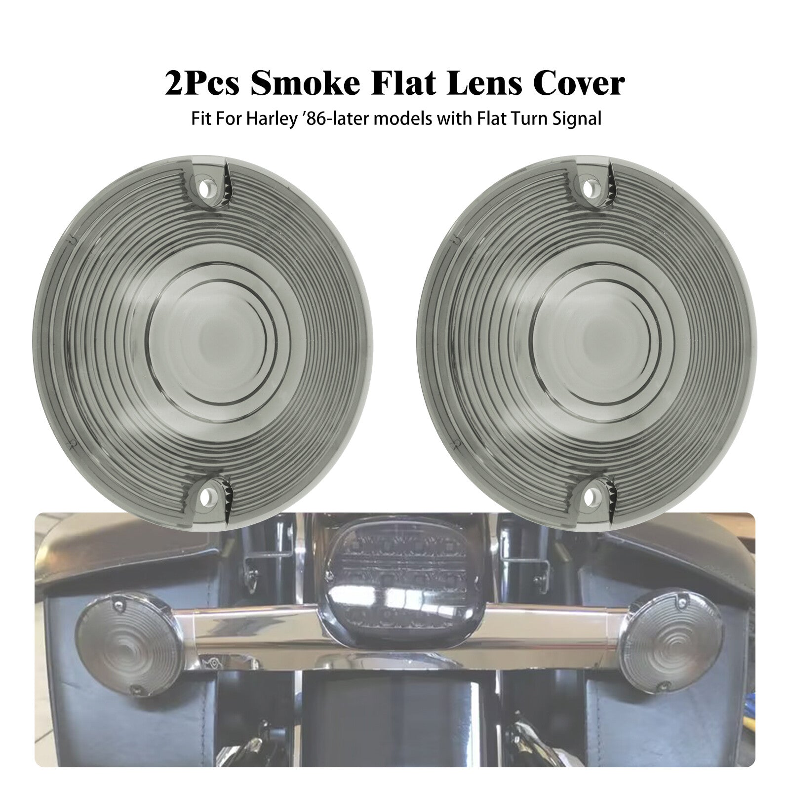 Smoke Turn Signal Light Lens Cover for Harley Touring Road Electra Glide 86-2023