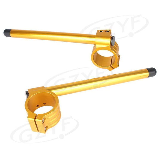 For Cafe Racer Universal Gold Clip-On Motorcycle 7/8 Handlebars 50mm Fork Tube
