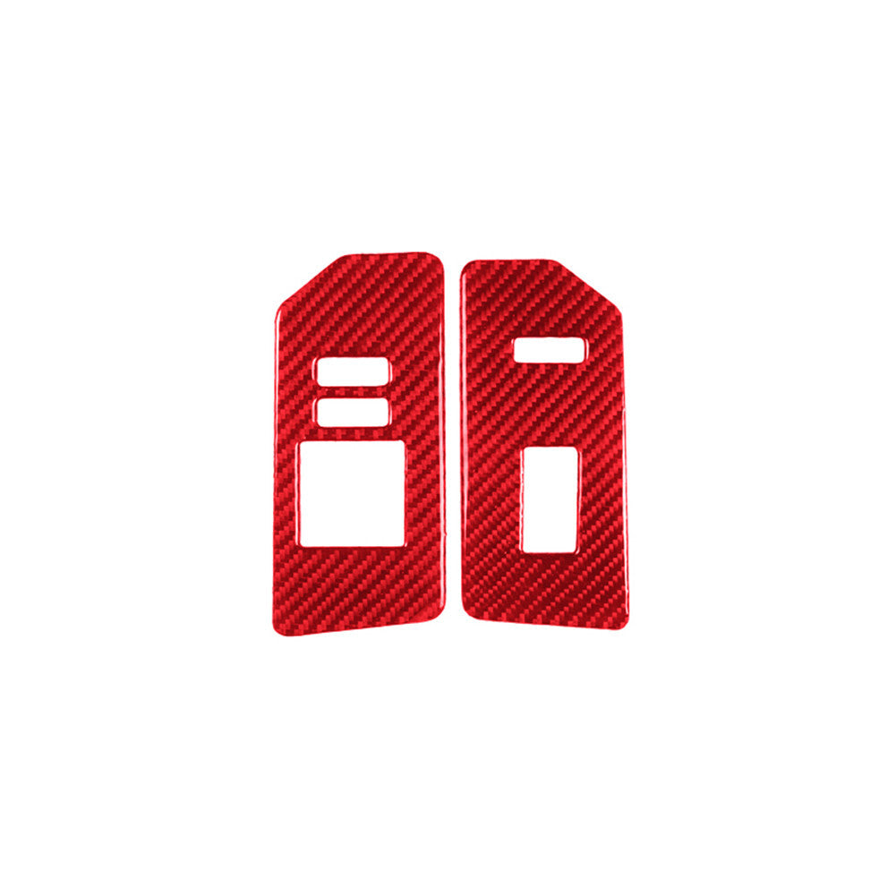 Red Window Lift Button Panel Trim TypeB Carbon Fiber for Toyota FJ Curiser 07-21