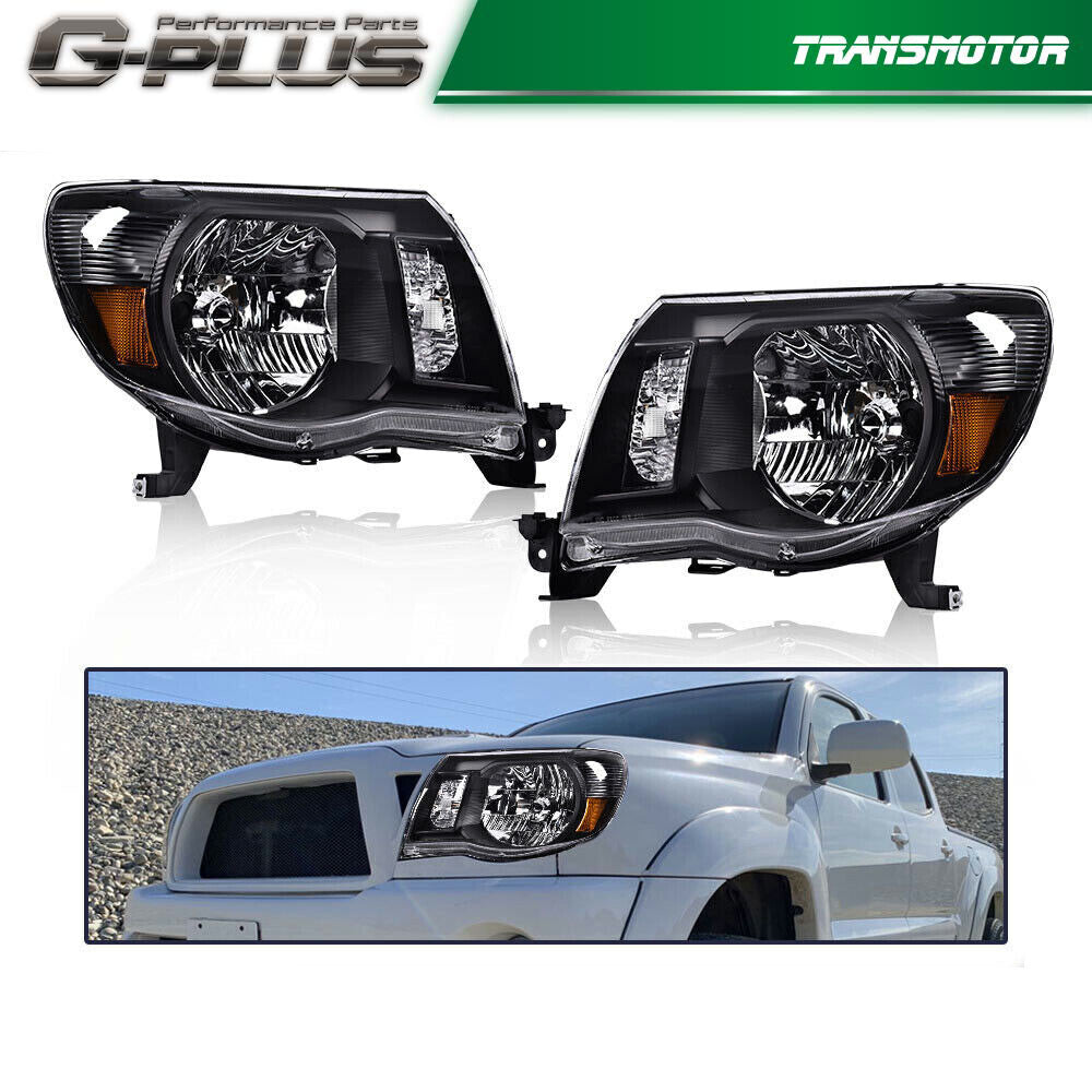 Suitable for 2005-2011 for Toyota Tacoma black headlights (left + right)