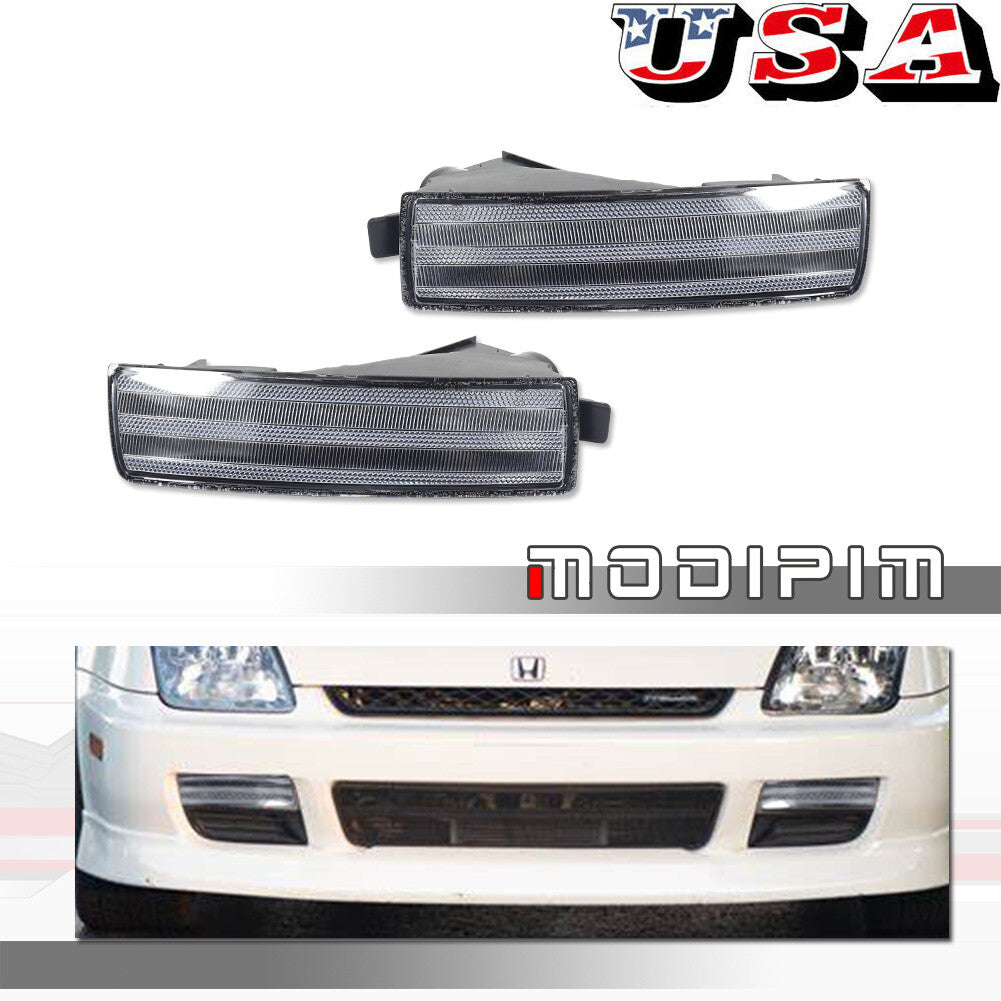 A pair of transparent bumper park signal light housings for 1997-2001 for Honda Prelude