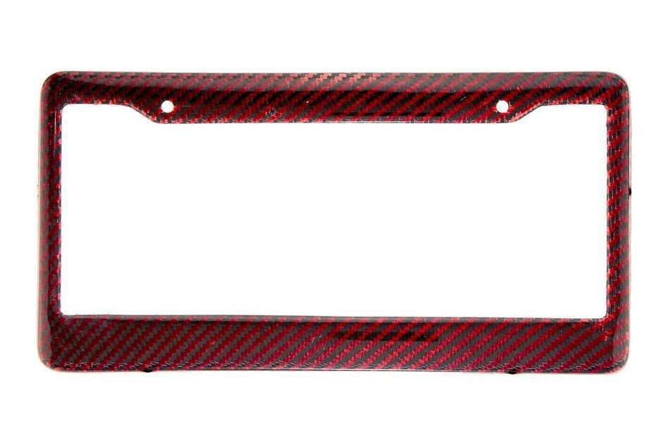 Car license plate frame cover, rear trunk boot, red carbon fiber, suitable for Mercedes-Benz