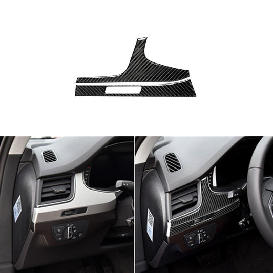 2Pcs Red Carbon Fiber Interior Driver Dashboard Cover Trim for Audi Q7 2016-2019