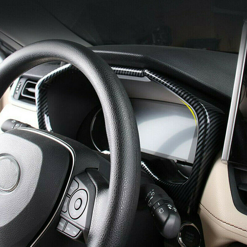 for Toyota RAV4 2019-2024 Carbon Fiber Inner Dashboard Frame Cover ABS Decorate