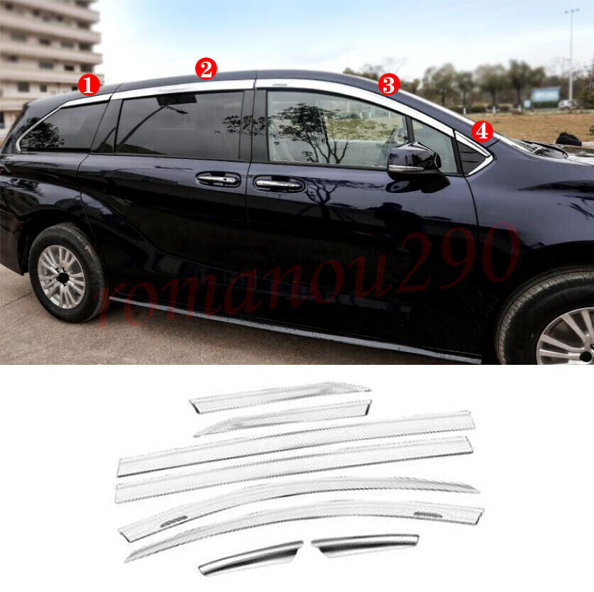 2021-2024 for Toyota for Sienna Chrome Window Visor Vent Shades Sun Rain Guard trim