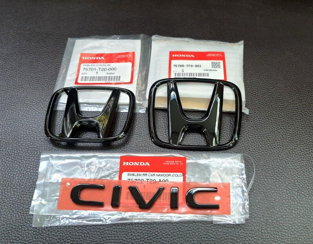 NEW H +1 for CIVIC FE BLACK GLOSSY LOGO EMBLEM BADGE for HONDA for CIVIC FE 2021-24