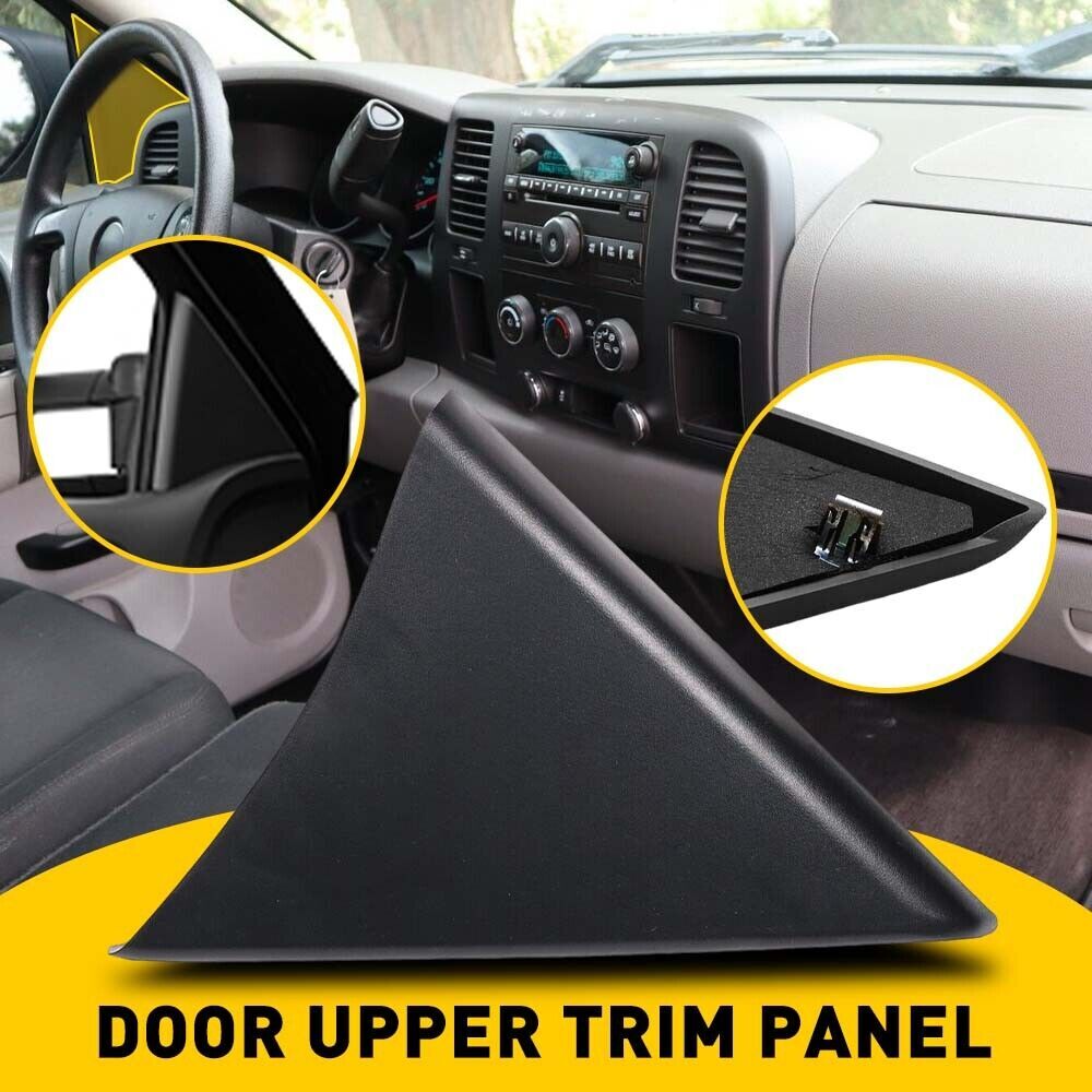 1PC Door Upper Panel Trim For 2007-2013 for Chevrolet for GMC Black 25857289 Front Left