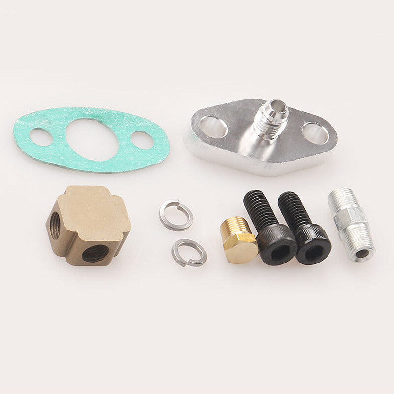 Turbo Oil Feed Line Kit for T3 T4 T60 T61 T70 4AN Braided Line GT32 GT40 GT42