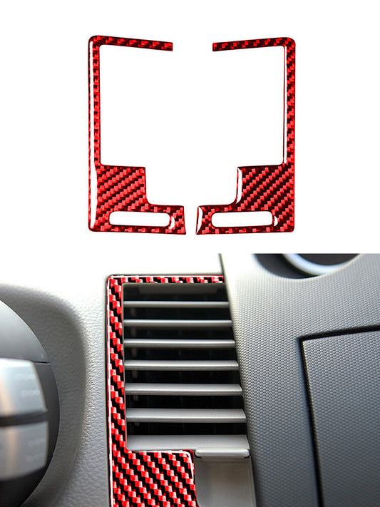Red Center Console Air Vents Panel Trim Carbon Fiber for Nissan 350Z 2006-2009