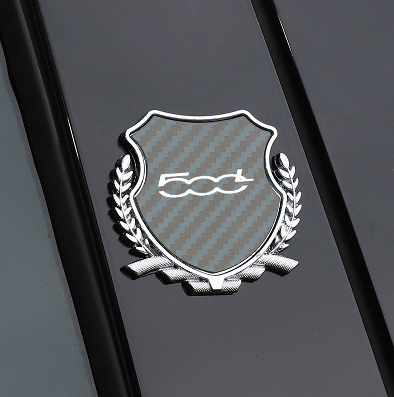 Metallic Carbon Side Fender and Window Badge Stickers for Fiat 500L Cars
